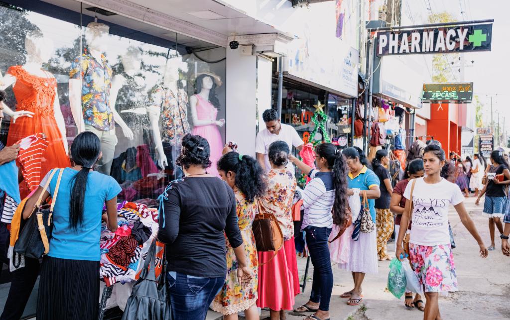 Garment workers and others shopping in their free time, Colombo, Sri Lanka, 2019.