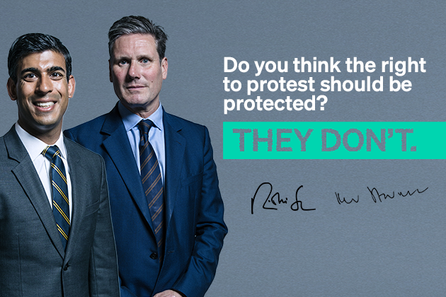 Rishi Sunak & Keir Starmer aren't protecting the right to protest graphic