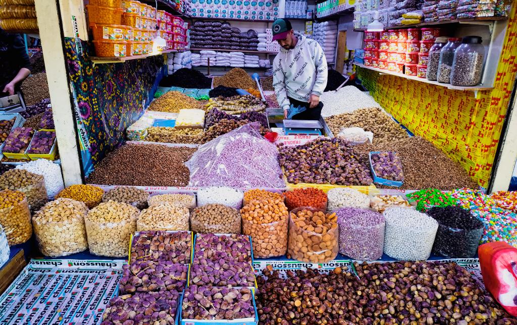 Vegetables produced on small family farms in Morrocco at the Adagir market