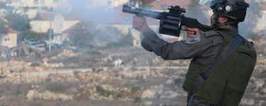 An Israeli soldier fires a grenade from a launcher. Credit: War on Want / Rich Wiles