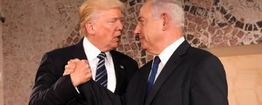 US President Donald Trump clasps hands with Israeli Prime Minister Benjamin Netanyahu. Photo: U.S. Embassy Jerusalem
