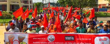 Garment workers from JKSS on May Day march