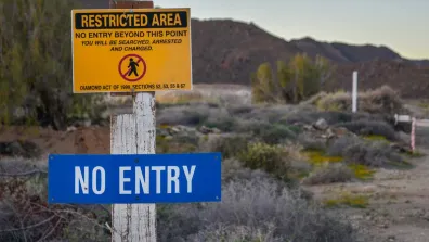 Restricted diamond area, Namibia.