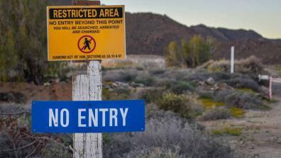 Restricted diamond area, Namibia. 